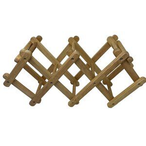Kamenstein Wooden Accordion Wine Rack Criss Cross Water Bottle Organization